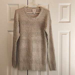St. John's Bay Bone/Tan Sweater Size M